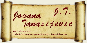 Jovana Tanasijević vizit kartica